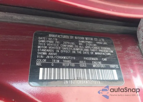 2019 Nissan Rogue Sport S from USA, damaged, VIN JN1BJ1CR6KW327219